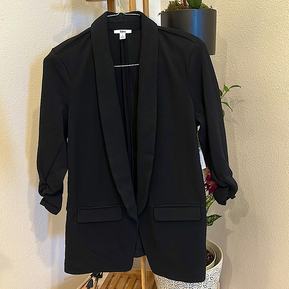 Bar III essentials Women’s Knit 3/4 Sleeve Boyfriend Blazer